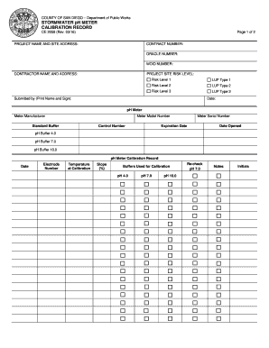  Ph Calibration Form 2016-2024