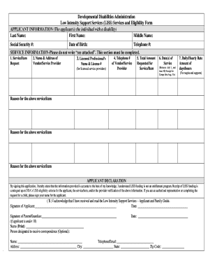 Liss Application  Form