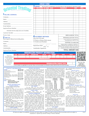  Oriental Trading Catalog Order Form 2017