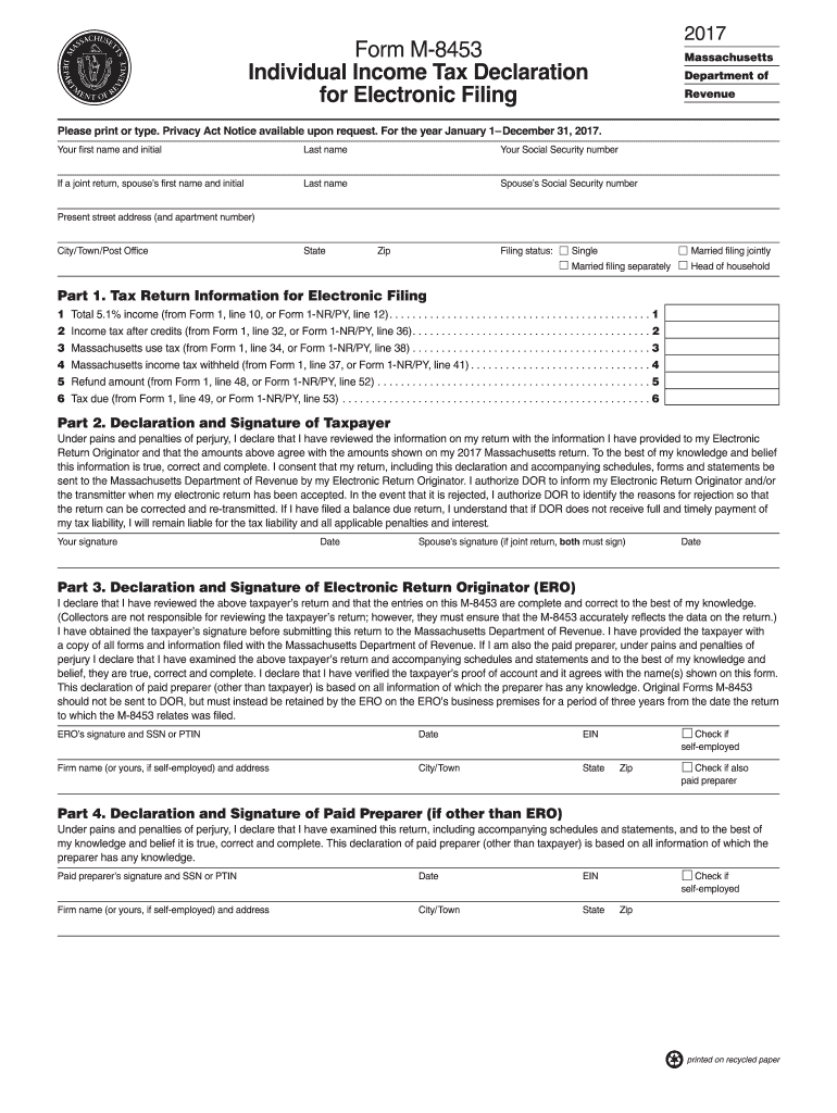  M 8453 Tax Form PDF 2017
