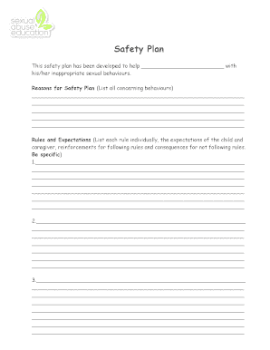 Safety Plan Template DOC  Form