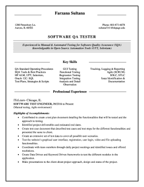 Software Tester Resume Examples  Form