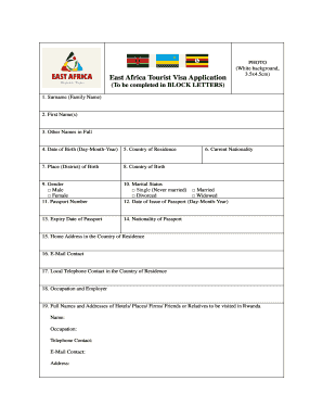 East Africa Tourist Visa  Form