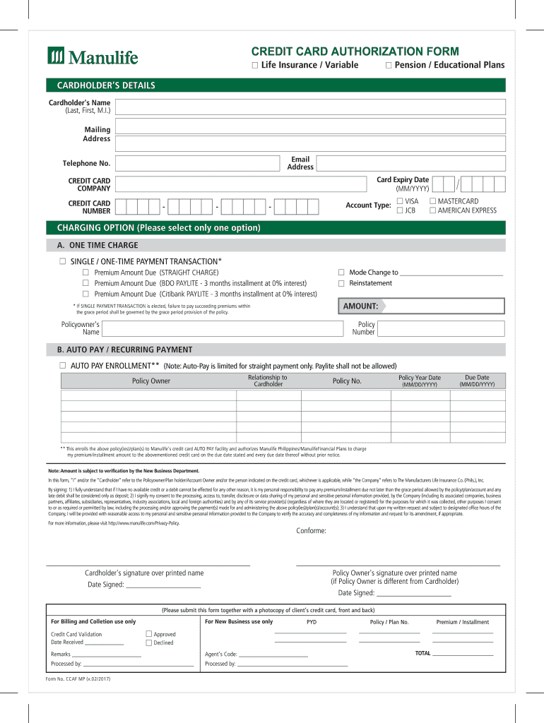 manulife policy assignment form