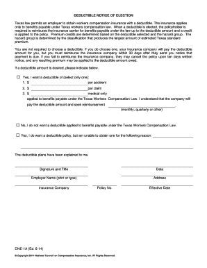 Texas Dne 1a  Form