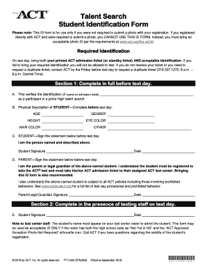 Talent Search Student Identification Form