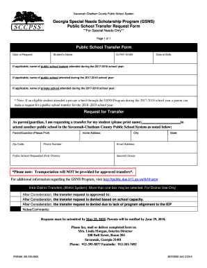 Get and Sign Sccpss Transfer Request Form 2018-2022