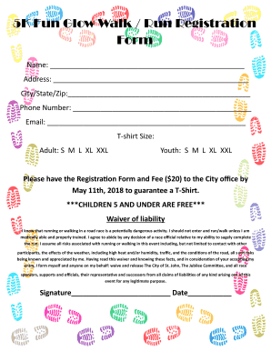 5K Fun Glow Walk Run Registration Form St John