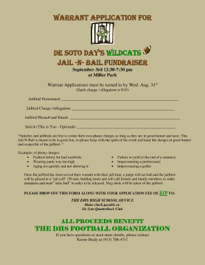 Jail and Bail Fundraiser Flyer  Form