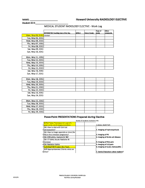 Medical Student Logbook Sample  Form