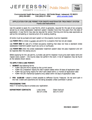  Form 700  Application for Use Permit for Sale or Remodel PDF 2017-2024