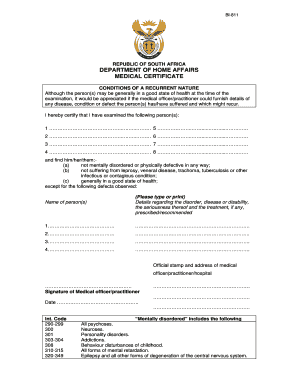Medical Certificate Form VFS Global