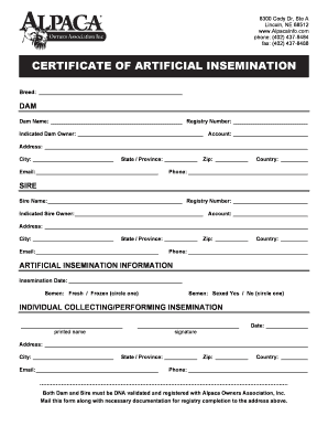 Certificate of Artificial Insemination Cloudfront Net  Form