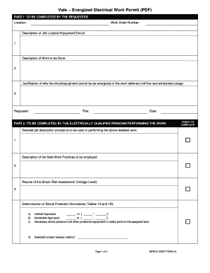 Electrical Work Permit PDF  Form