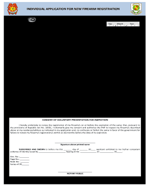 Individual Application for Firearm Registration Form Renewal