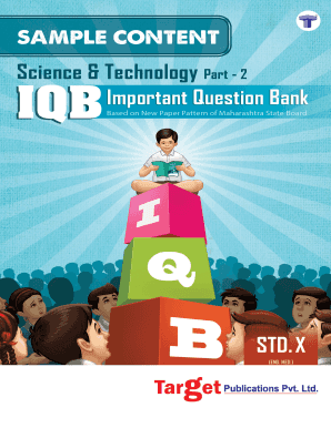 Std 10th IQB Science and Technology 2, English Medium MH Board Science and Technology 2  Form