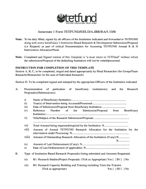 Tetfund Ibr Form