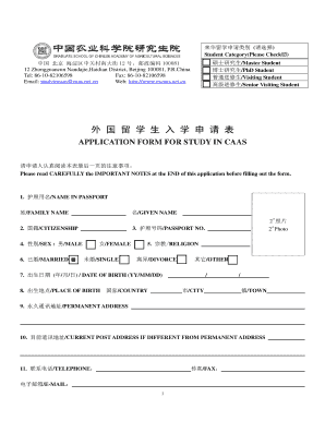 Caas Application Form