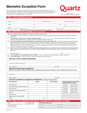 Biometric Exception Form