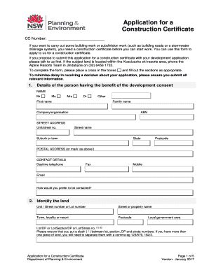  Application for Subdivision Certificate Department of Planning 2017-2024