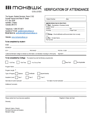 Proof of Enrollment Mohawk  Form