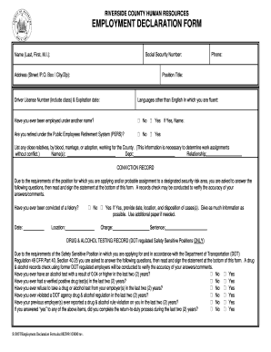 Employment Declaration Form