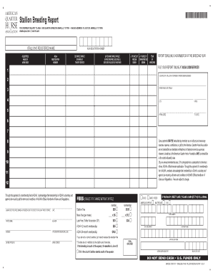 Aqha Stud Report  Form