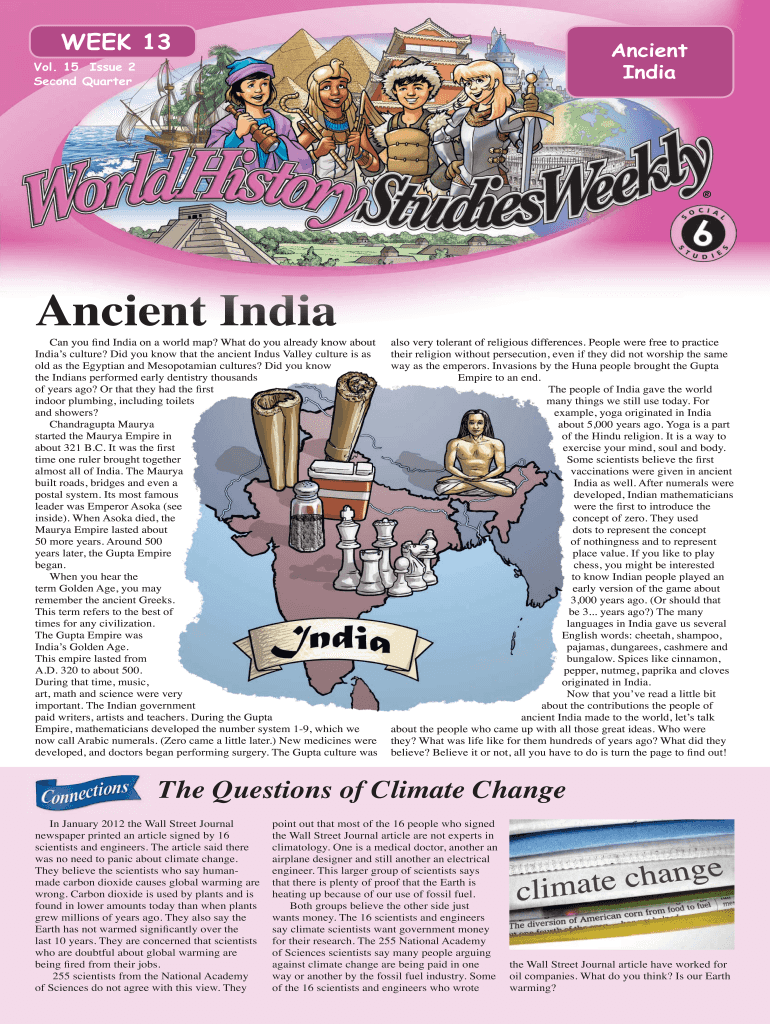 Ancient India Worksheets 6th Grade PDF  Form