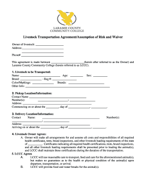 HAULING RELEASE and WAIVER  Form