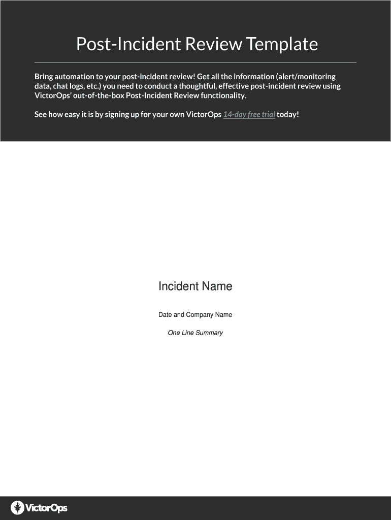 Post Incident Review Template  Form