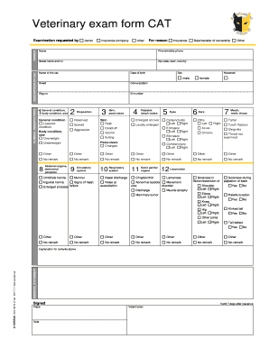 Veterinary Exam Forms