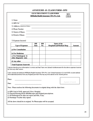 Sail Mediclaim Opd Form