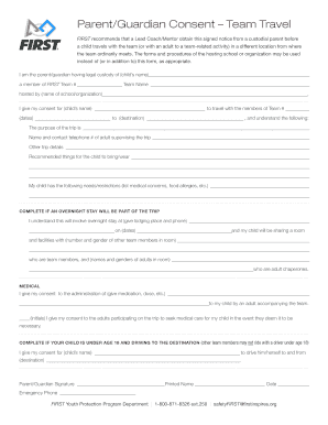 Guardian Travel Form