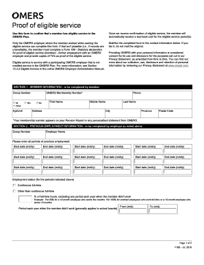  Omers Eligible Service 2018