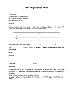Pdp Membership Form