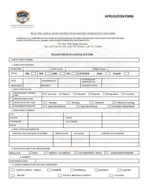 Mku Registration Form PDF