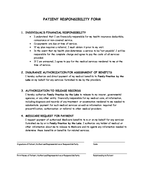 Patient Financial Responsibility Form Template
