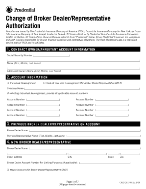 Prudential Change of Broker Dealer Form