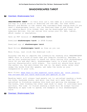 Shadowscapes Tarot Guidebook PDF  Form