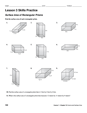 Lesson 8 Skills Practice Surface Area of Rectangular Prisms  Form