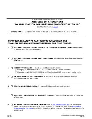 To APPLICATION for REGISTRATION of FOREIGN LLC  Form