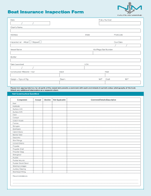 Boat Inspection Insurance Form