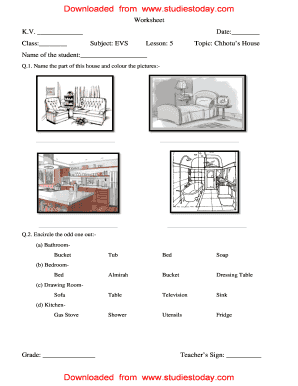 Chhotu&#039;s House Fill in the Blanks  Form