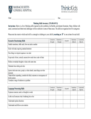 Thinking Skills Inventory  Form