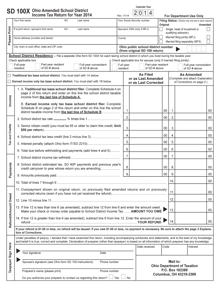  Sd 100 Form 2014