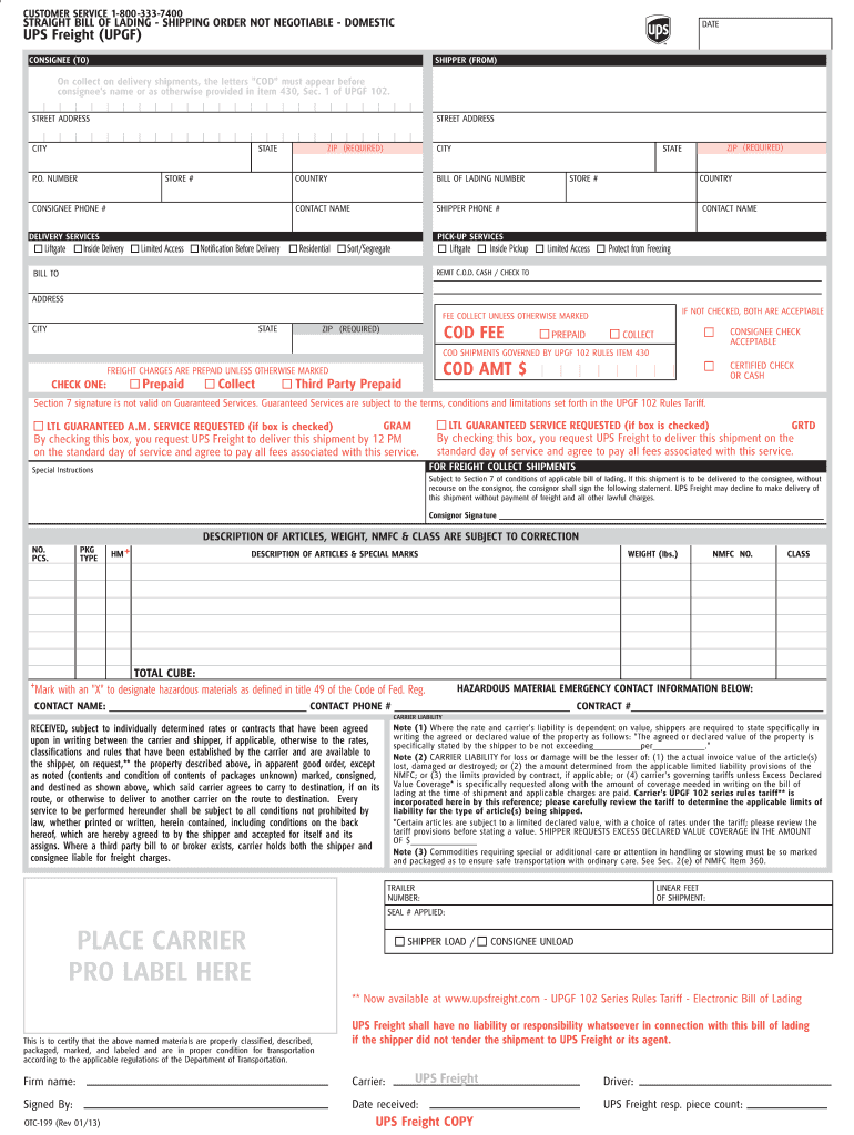 Ups Bol Form Fill Out and Sign Printable PDF Template signNow