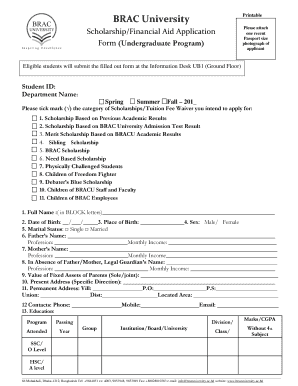 Brac Scholarship Form