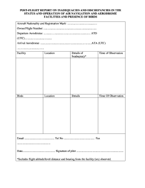 Post Flight Report Form