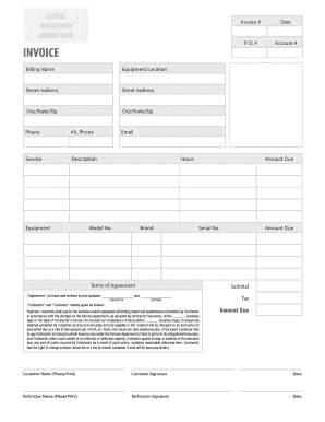 Hvac Invoice PDF  Form