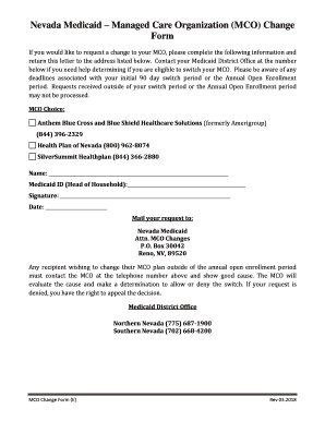 Mco Change Form